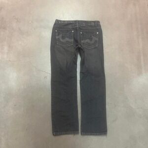 Y2K Roadblock men's dark wash embroidered pocket jeans skate 36